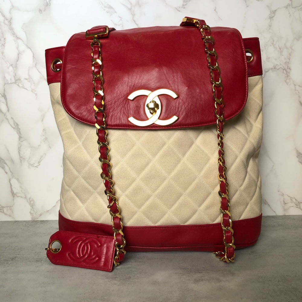 SOLD RARE Chanel Vintage Quilted Flap Backpack